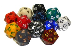 Chessex Dice Assorted 20 sided each